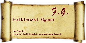 Foltinszki Gyoma névjegykártya